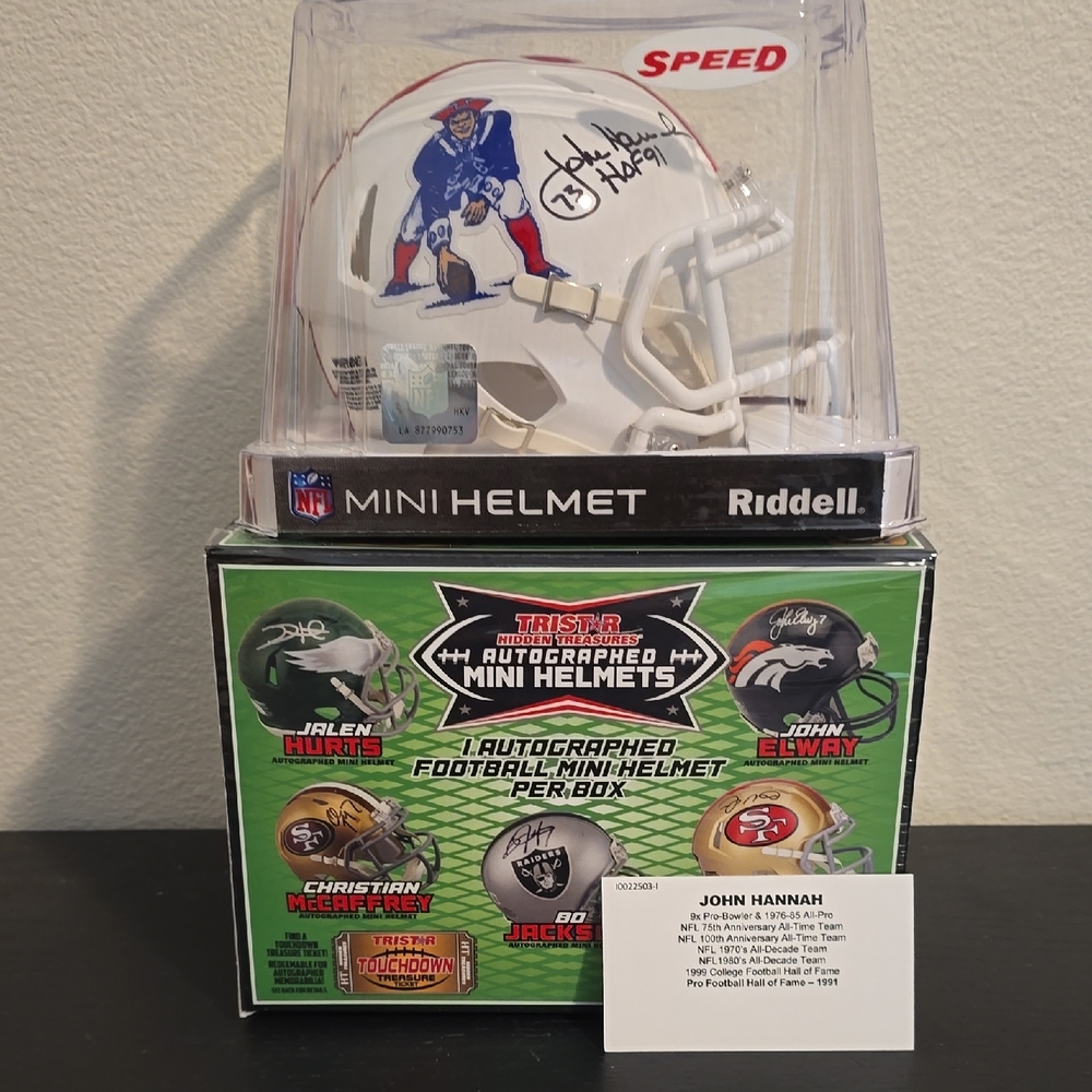 Riddell Autographed Mini Helmet with Patriots Logo